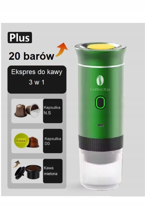 Przenośny Ekspres do Kawy Mielonej Kapsułek New Line Edition 2025 Zielony