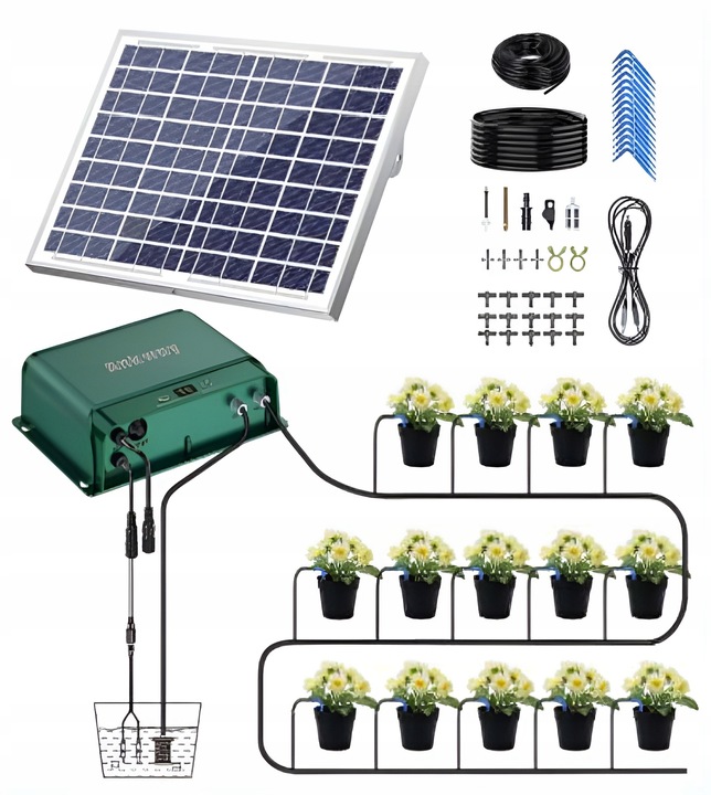 Solarny system nawadniania kropelkowego IC006 do ogrodu do 50 roślin