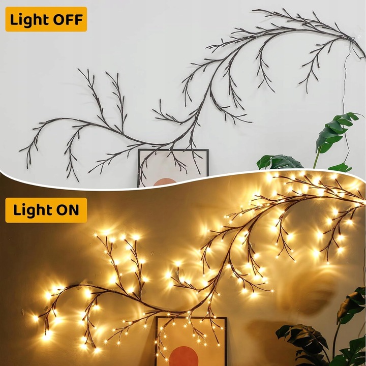 Dekoracja LED W Kształcie Gałęzi, Łańcuch Świetlny Z Gałązkami Wierzby