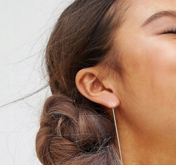 KOLCZYKI SREBRNE 925 WISZĄCE NA PREZENT DŁUGIE PRZEWLEKANE NIESKOŃCZONOŚĆ