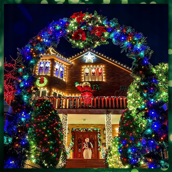 LAMPKI CHOINKOWE MULTIKOLOR 1000LED 8 TRYB ZEW/WEW 63 METRY NA CHOINKĘ