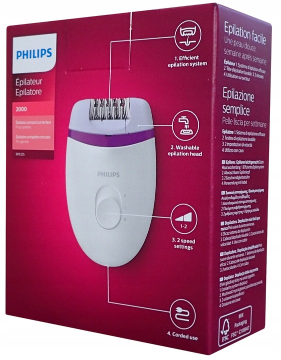 Depilator do Nóg Przewodowy Satinelle Philips BRE225/00 - 2 Prędkości