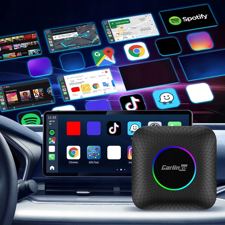 CARLINKIT TBOX AMBIENT RGB 4/64GB APPLE CARPLAY ANDROID AUTO CARLINK SIM