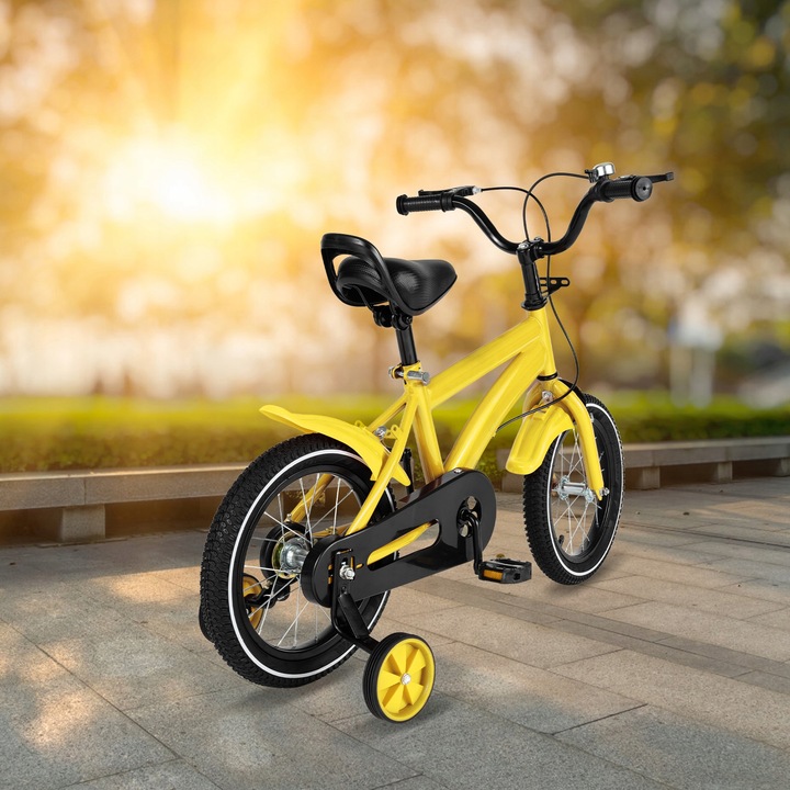 Rower dziecięcy 14 cali - żółty