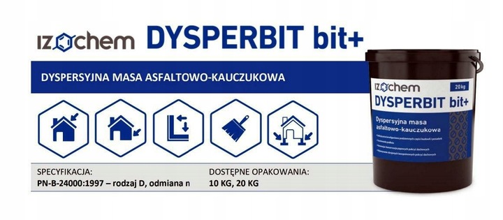 IZOCHEM DYSPERBIT BIT+ 20 KG MASA ASFALTOWO KAUCZUKOWA HYDROIZOLACJA BITUM