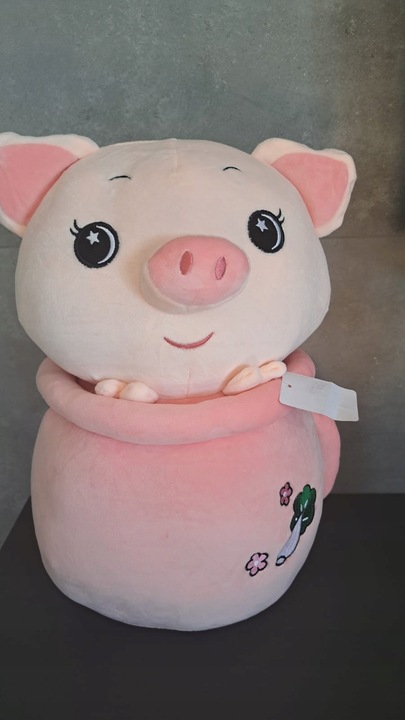 Świnka w Kubku duży pluszowy miś 48 cm bez kocyka DOSTĘPNA super prezent
