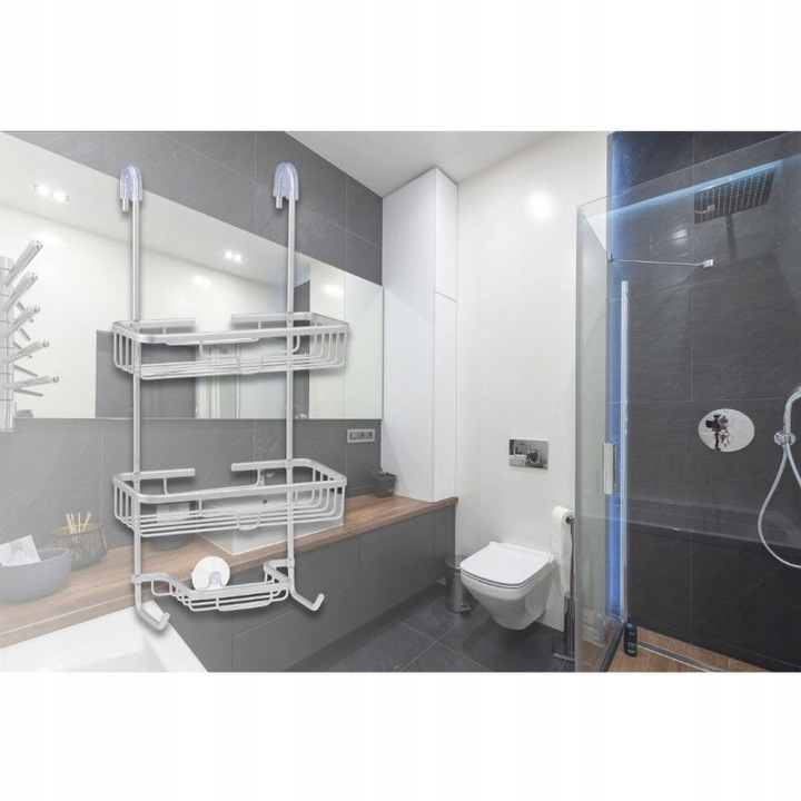 Półka wisząca pod prysznic do łazienki nierdzewna