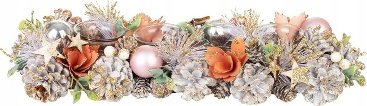 STROIK ADWENTOWY BOŻE NARODZENIE POMARAŃCZ ŚWIECE 44 x 15 x 9 CM MAGICHOME