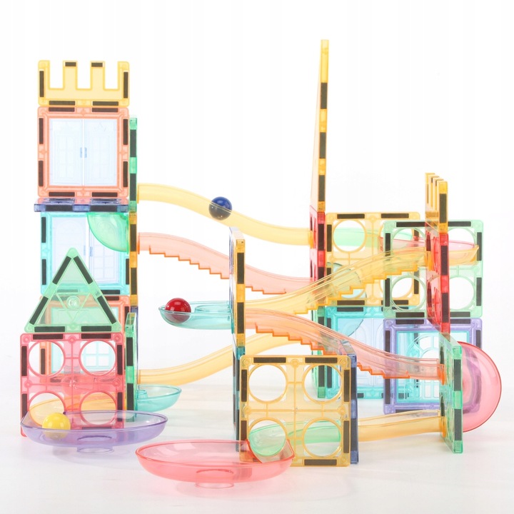 Klocki magnetyczne dla dzieci duże edukacyjne zestaw tor konstrukcyjny 158e