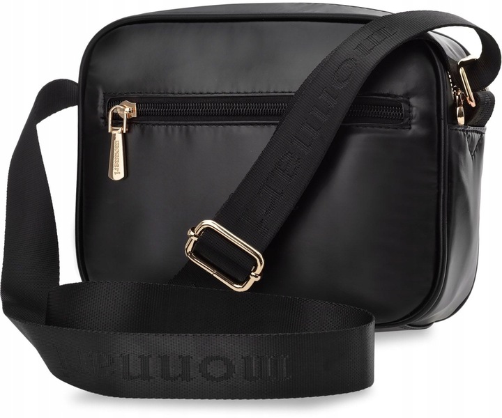 Monnari Czarna Pikowana Torebka Listonoszka Damska Z Paskiem Pojemna Torba