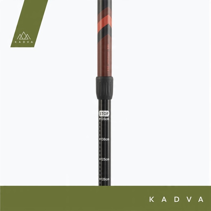 Kije turystyczne KADVA Tengri czerwony 65-135 cm SYSTEM TWIST LOCK