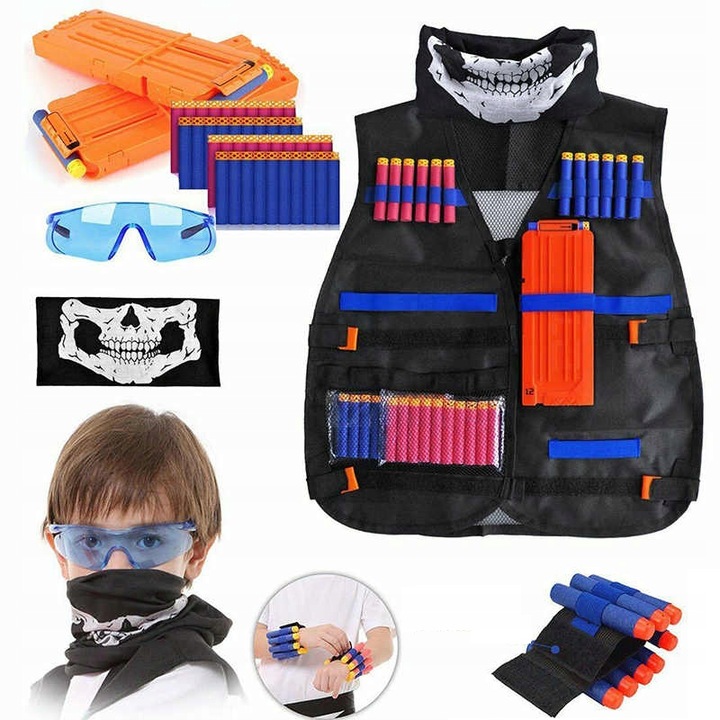 ZESTAW do NERF kamizelka STRZAŁKI MAGAZYNKI E072