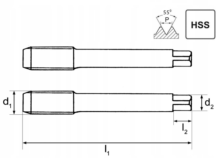 GWINTOWNIKI 1/2 CALA - 14 CALOWE do RUR GWINTOWNIK zestaw 2szt HSS DIN5157