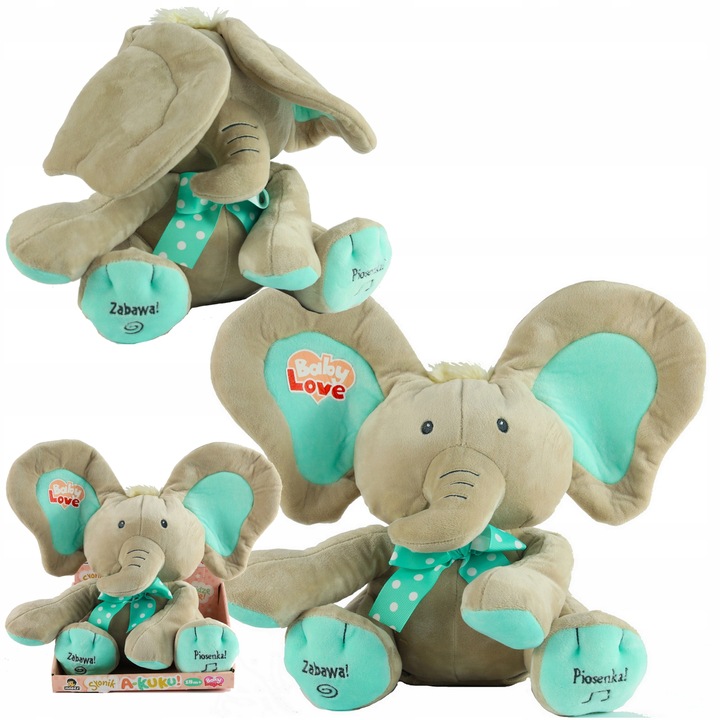 SŁONIK A KUKU INTERAKTYWNY mówi i śpiewa po polsku MADEJ miętowy