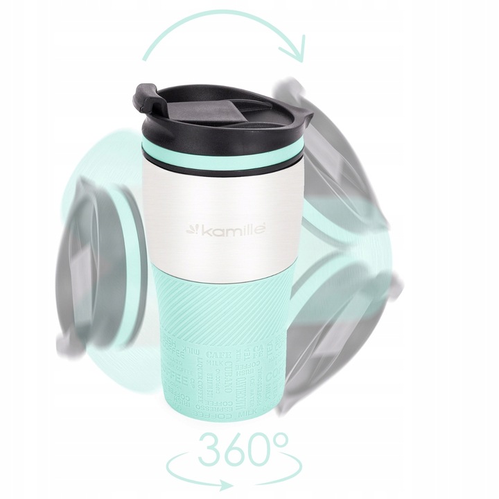 KUBEK TERMICZNY stalowy TERMOS do kawy herbaty szczelny KAMILLE 320ml