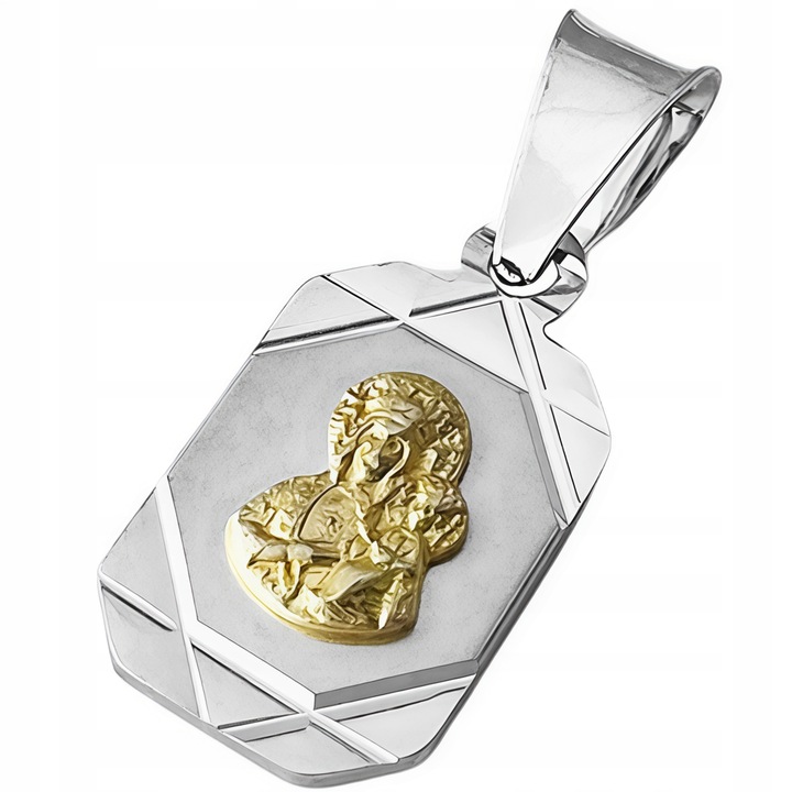 Srebrny medalik Matka Boska 925 + łańcuszek 45 cm komunia / chrzest prezent