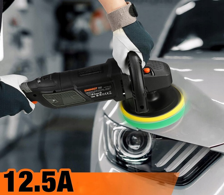 Profesjonalna POLERKA SAMOCHODOWA Z REGULACJĄ OBROTÓW z LCD + 20 AKCESORIÓW