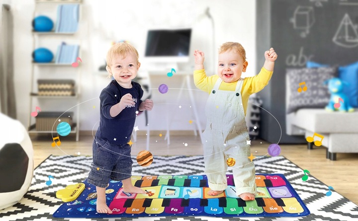 MATA MUZYCZNA EDUKACYJNA PIANINKO DLA DZIECI GRA DO TAŃCZENIA INTERAKTYWNA