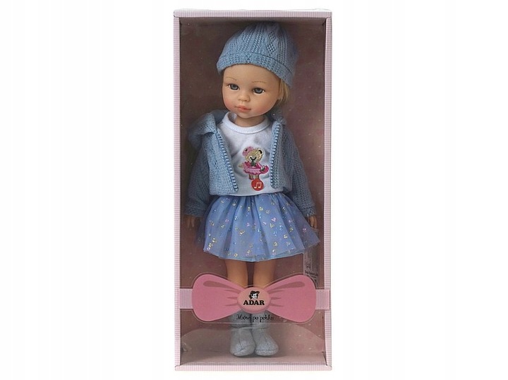 LALKA z długimi włosami blondynka MÓWI I ŚPIEWA 38cm w kolorowym pudełku