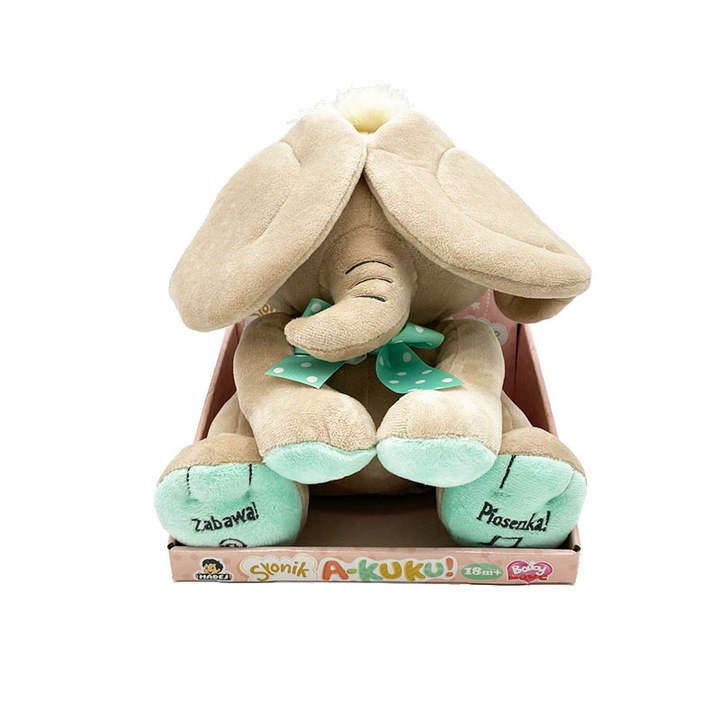 Interaktywny Miętowy Słonik A KUKU Rusza uszami Śpiewa i Mówi po polsku