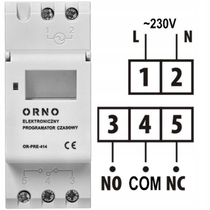 PROGRAMATOR CZASOWY NA SZYNĘ DIN CYFROWY TYGODNIOWY TIMER ELEKTRONICZNY LCD