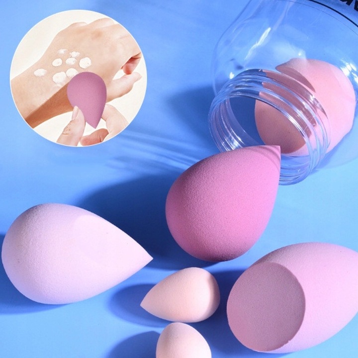 Zestaw 7szt GĄBECZKI do makijażu BLENDER gąbeczka DO PUDRU fluidu RÓŻU