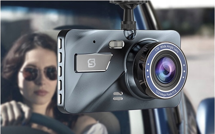 Wideorejestrator jazdy Przód Tył Kamera samochodowa Full HD + Karta pamięci