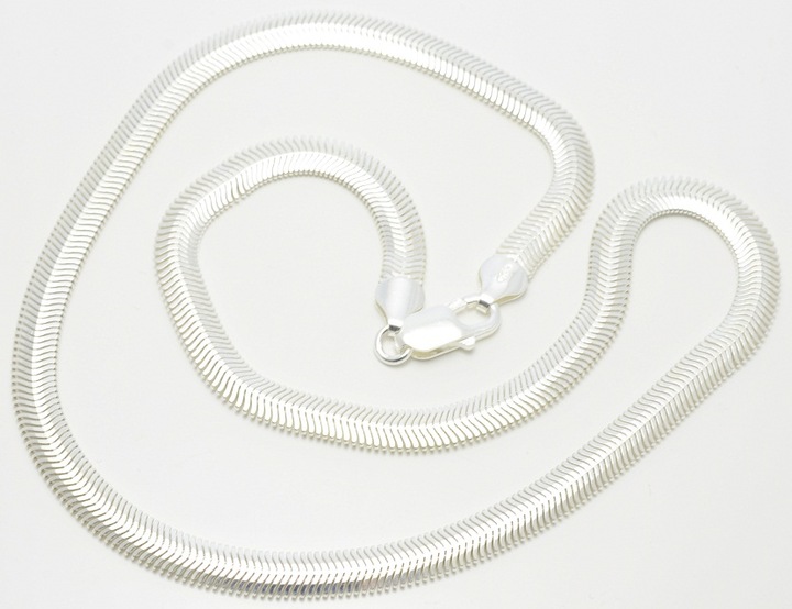 NASZYJNIK SREBRNY SZEROKI WĄŻ 45CM 6,2MM SREBRO