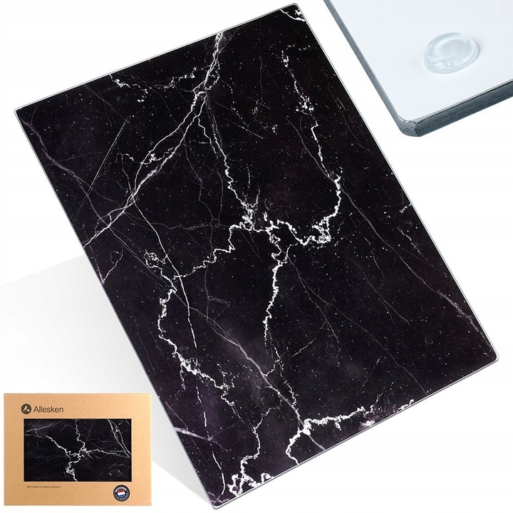 Deska KUCHENNA do krojenia szklana antypoślizgowa CZARNY MARMUR 30x40 cm