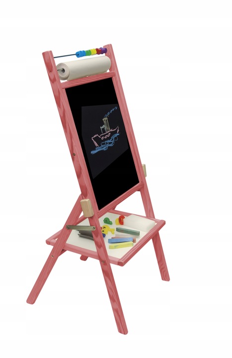 Obrotowa Tablica Magnetyczna 4w1 + Papier Pink