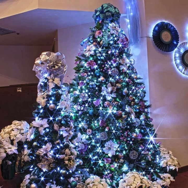 Lampki choinkowe LAMPKI ZEWNĘTRZNE 1000 LED ZIMNE + FLASH 67m