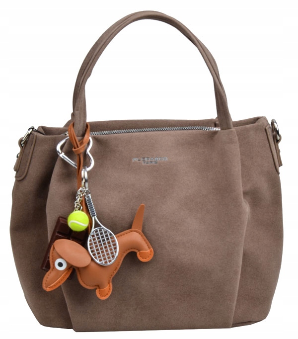 Flora&Co torebka kuferek zamsz BRĄZ elegancka CASUAL