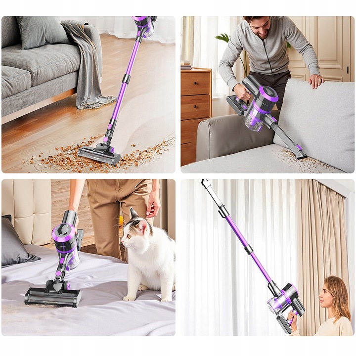 ODKURZACZ AKUMULATOROWY PIONOWY RĘCZNY BEZPRZEWODOWY 400W 4W1 30kPa DO DOMU