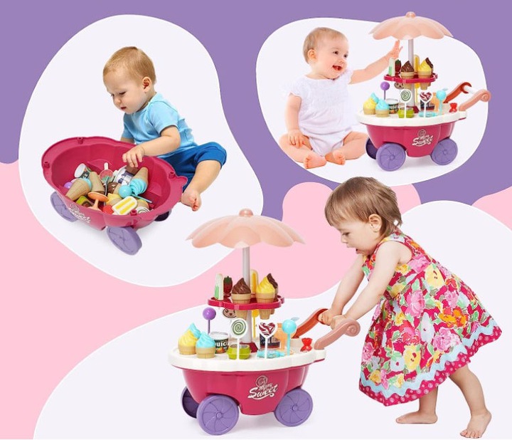 STOISKO NA LODY WÓZEK LODZIARNIA SKLEP ZE SŁODYCZAMI DLA DZIECI ZAKUPY 36EL