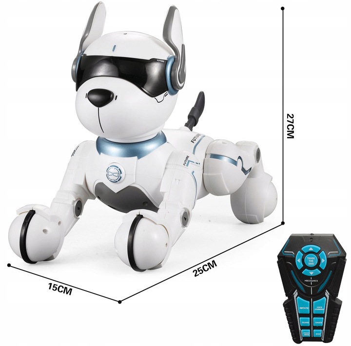 Robot Piesek Interaktywny Zabawka Edukacyjna R/C dla dzieci 12 komend 3l +