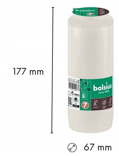 Całoroczne Wkłady Olejowe do Zniczy 17,7 cm Bolsius RC7 białe 140h - 15 szt