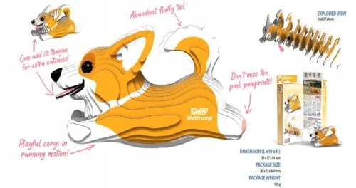 Pies Corgi - Eko Układanka 3D - Eugy