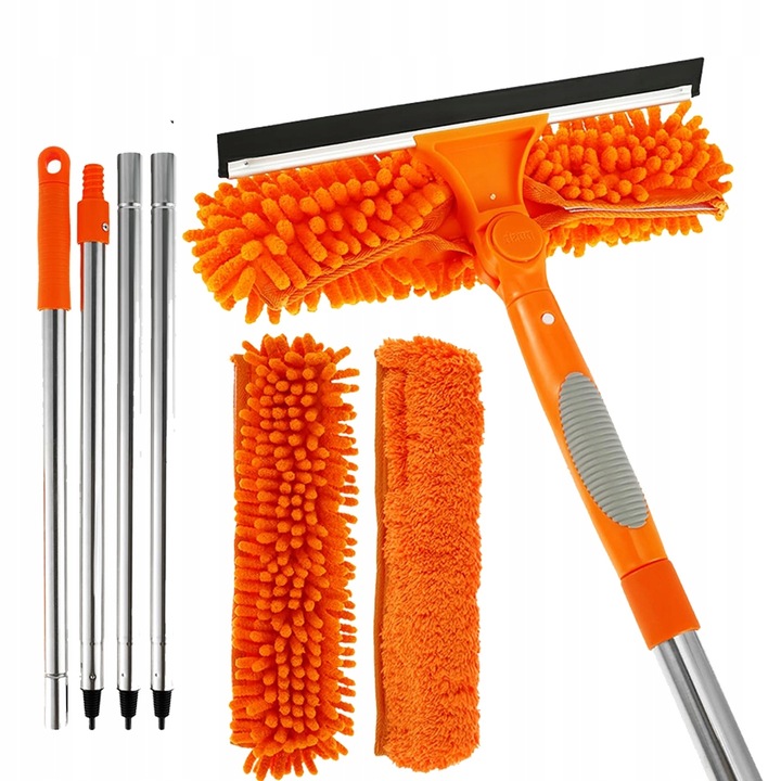 MYJKA DO OKIEN SZYB TELESKOPOWY Z ŚCIĄGACZKA WODY ZESTAW DUŻA WYSOKOŚĆ 2W1