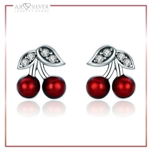 Srebrne kolczyki SŁODKIE WIŚNIE