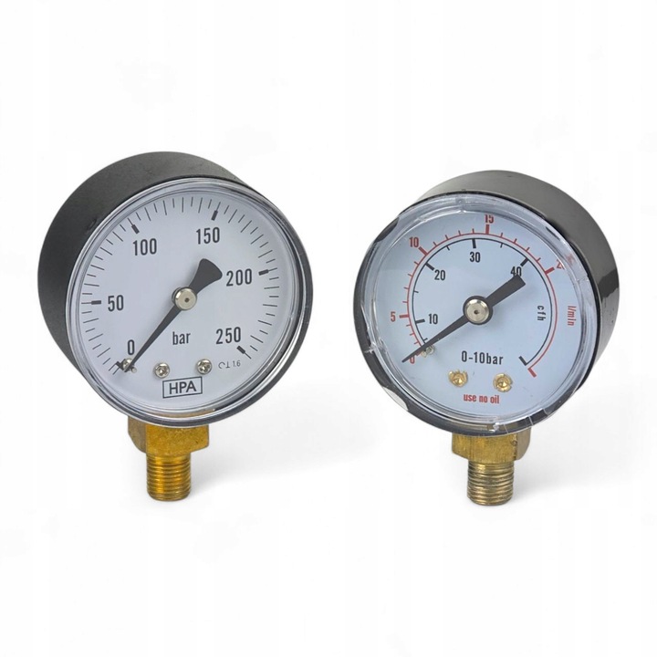 Zestaw 2x Manometrów Mini do Reduktora CO2 Argon 0-250bar 0-20 l/min 1/8"