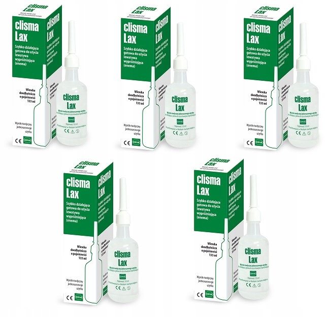 Clisma LAX lewatywa wypróżniająca enema wlewka o poj 133 ml zestaw 5 szt