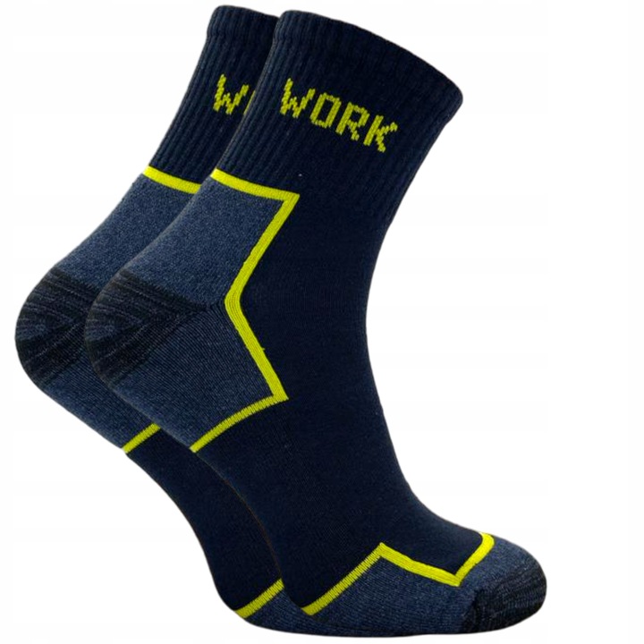 9 par SKARPETY ROBOCZE antybakteryjne BHP WORK męskie frotte POLSKIE 43-46
