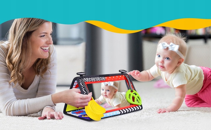 ZABAWKA SENSORYCZNA SKŁADANA Z LUSTERKIEM DLA DZIECI NIEMOWLĄT EDUKACYJNA