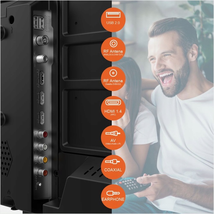 Telewizor 32 cale TV tuner dekoder DVBT2 HEVC HD USB CL+ Manta 32LHN124E