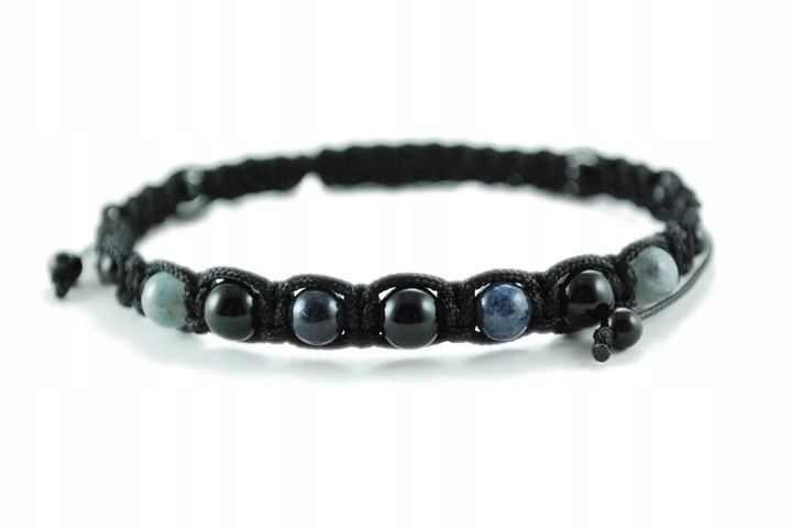 Bransoletka makrama TURMALIN SZAFIR ochrona i optymizm