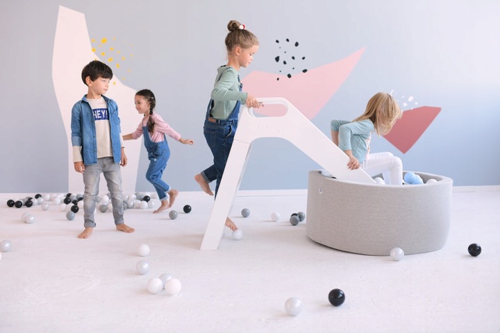 Suchy Basen z Kulkami 90x30 Basen Piankowy Szary Smart 200 piłek MISIOO