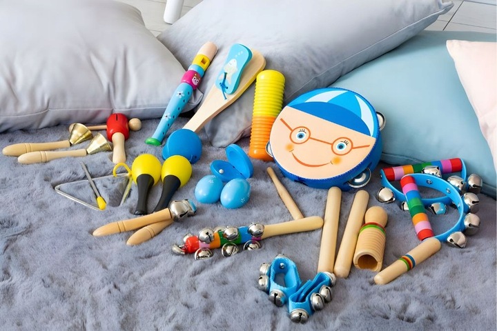 Zestaw Instrumentów Muzycznych Dzieci Drewniane Instrumenty Bębenek Flet