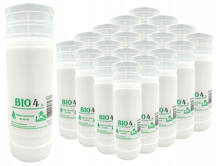 Wkłady do zniczy Parafinowe Znicze Bio 4 Całoroczne 17 cm do 4 dni x 20szt.