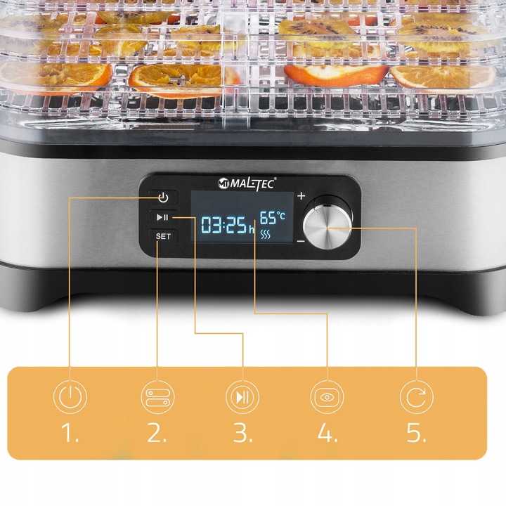 Suszarka Spożywcza PerfectDRY 450W Grzybów Owoców Warzyw Ziół Żywności