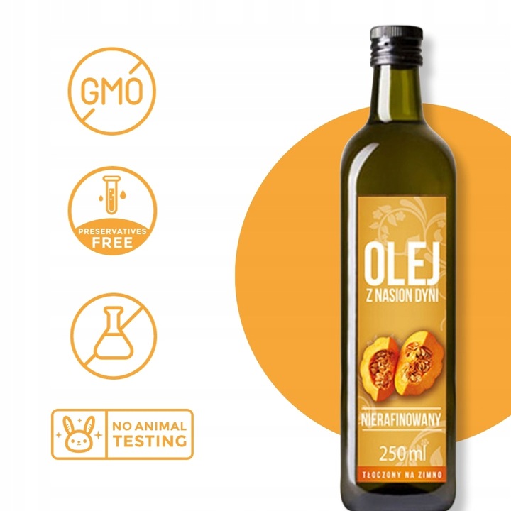 Olej z pestek dyni zimnotłoczony 500 ml